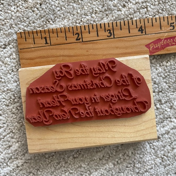 Large Christmas Stamp inside Christmas Card, Rubber Stamp, Card Making Stamp - Picture 2 of 3
